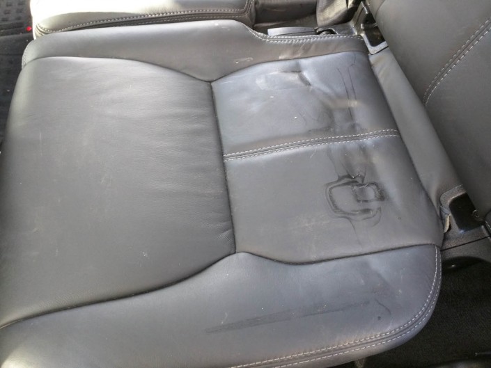 Leather seats in need of a clean.